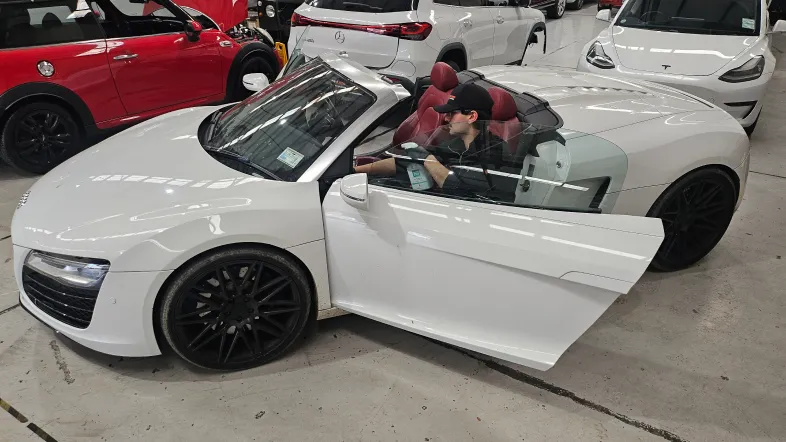 Audi R8 in the workshop